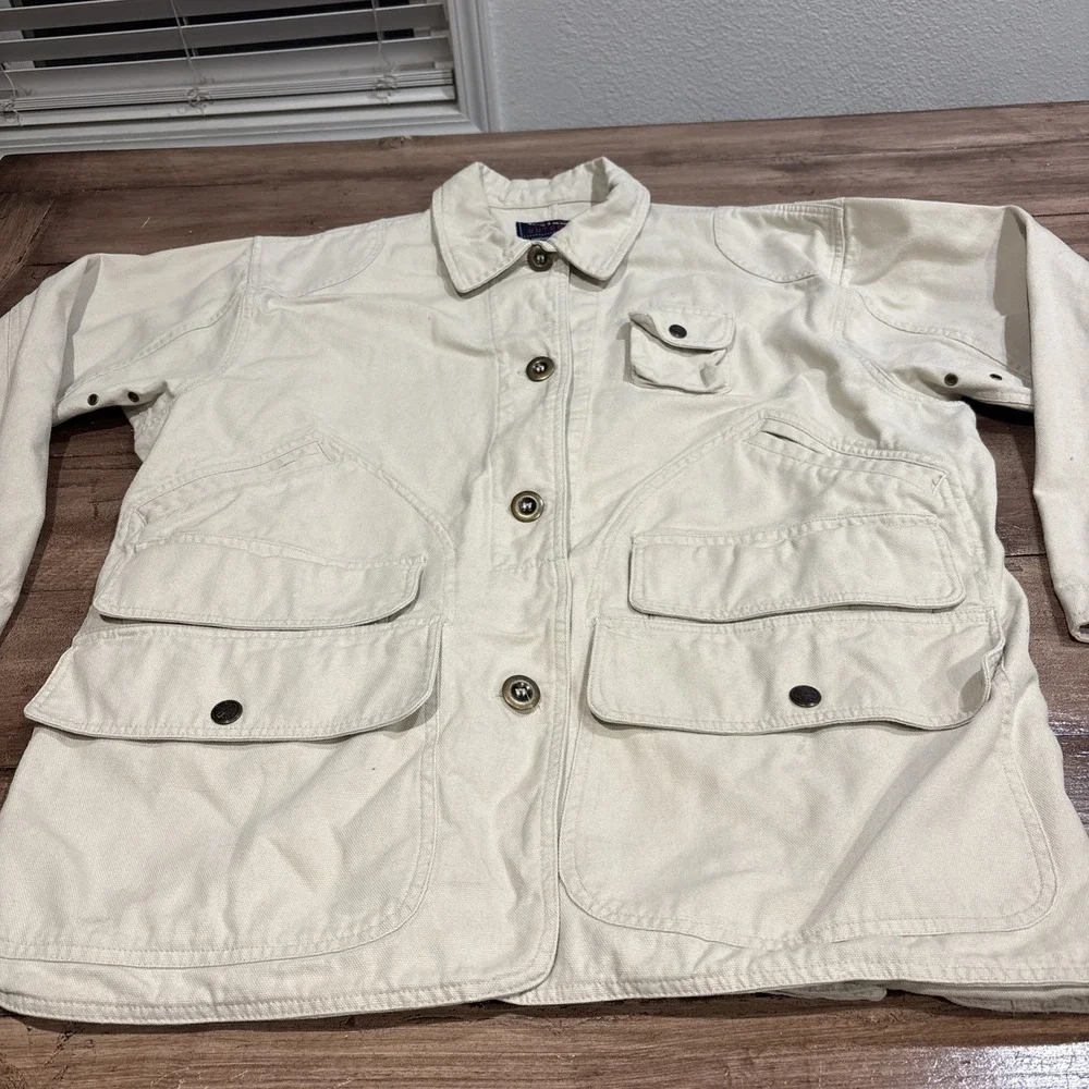 VTG Limited American Womens Large‎ Hunting Barn Coat Jacket Beige Button Pockets